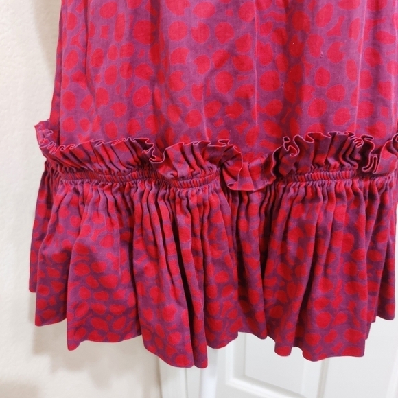 MARC JACOBS babydoll red purple tank Y2K drop waist ruffle waist buttoned back 4 - Picture 4 of 13